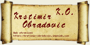 Krstimir Obradović vizit kartica